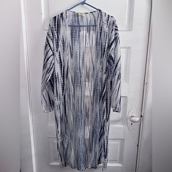 Peach Love California Duster Beach Cover Up w/ Pockets Size Small - Picture 1 of 8